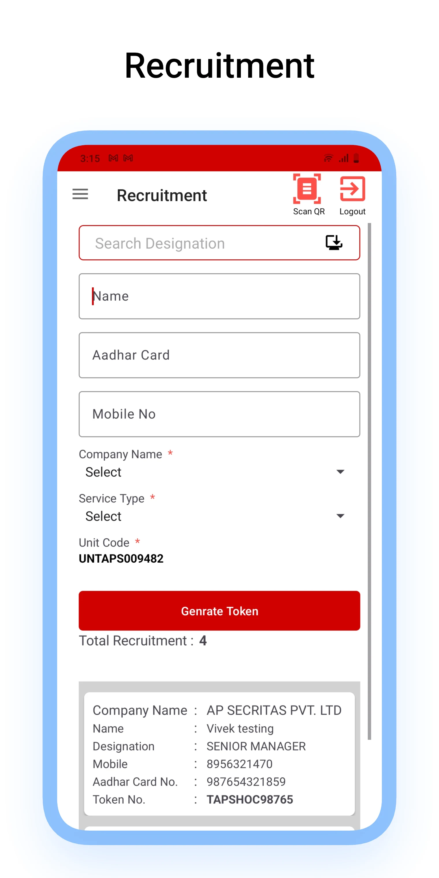 Monitoring screenshot